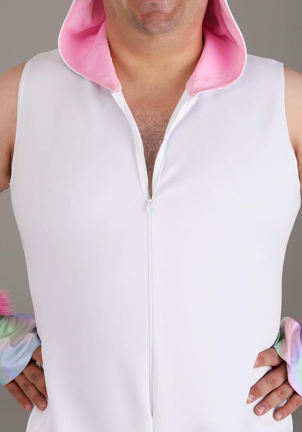 Dreamicorn Men's Plus Size Costume - Romper with Hood, Mane, Horn, Tail, Arm Bands
