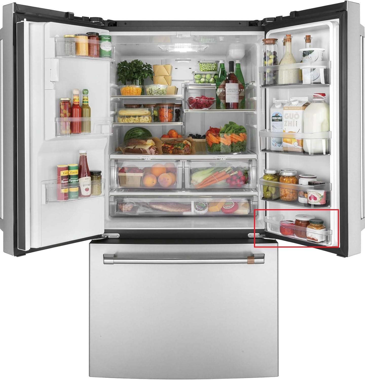 Fresh Food Door Lower Bin Replacement for Refrigerator Door Storage, Lower Door Shelf Bin for Bottles and Food Organization, Compatible with GE Model GNE27JSMAFSS,