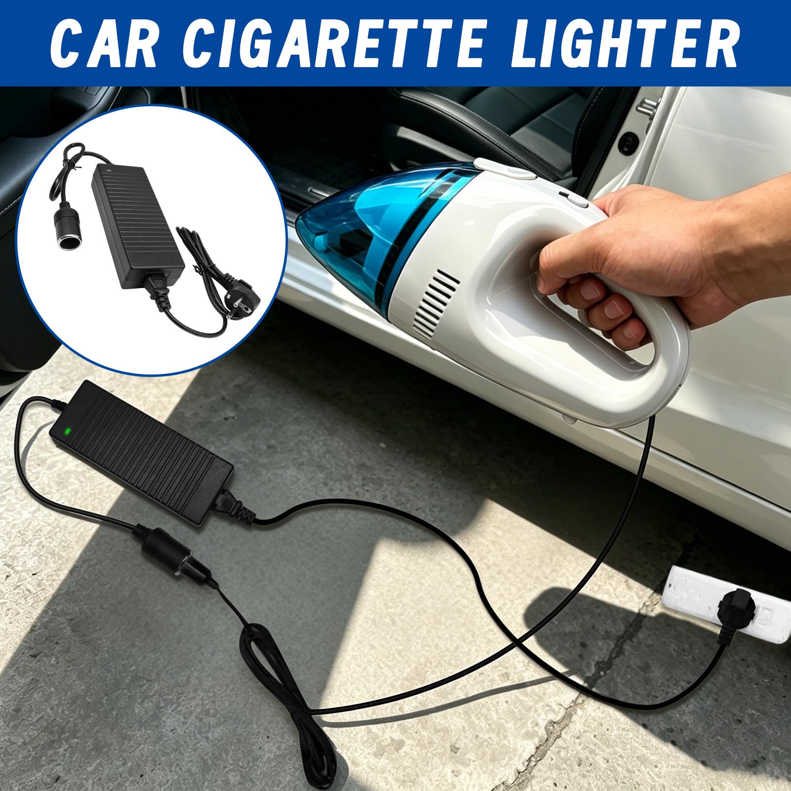 Convertisseur 220V 12V Adaptateur Allume Cigare Secteur 10A 120W Transformateur Alimentation AC DC pour Glaciere Electrique Aspirateur Voiture Compresseur Air