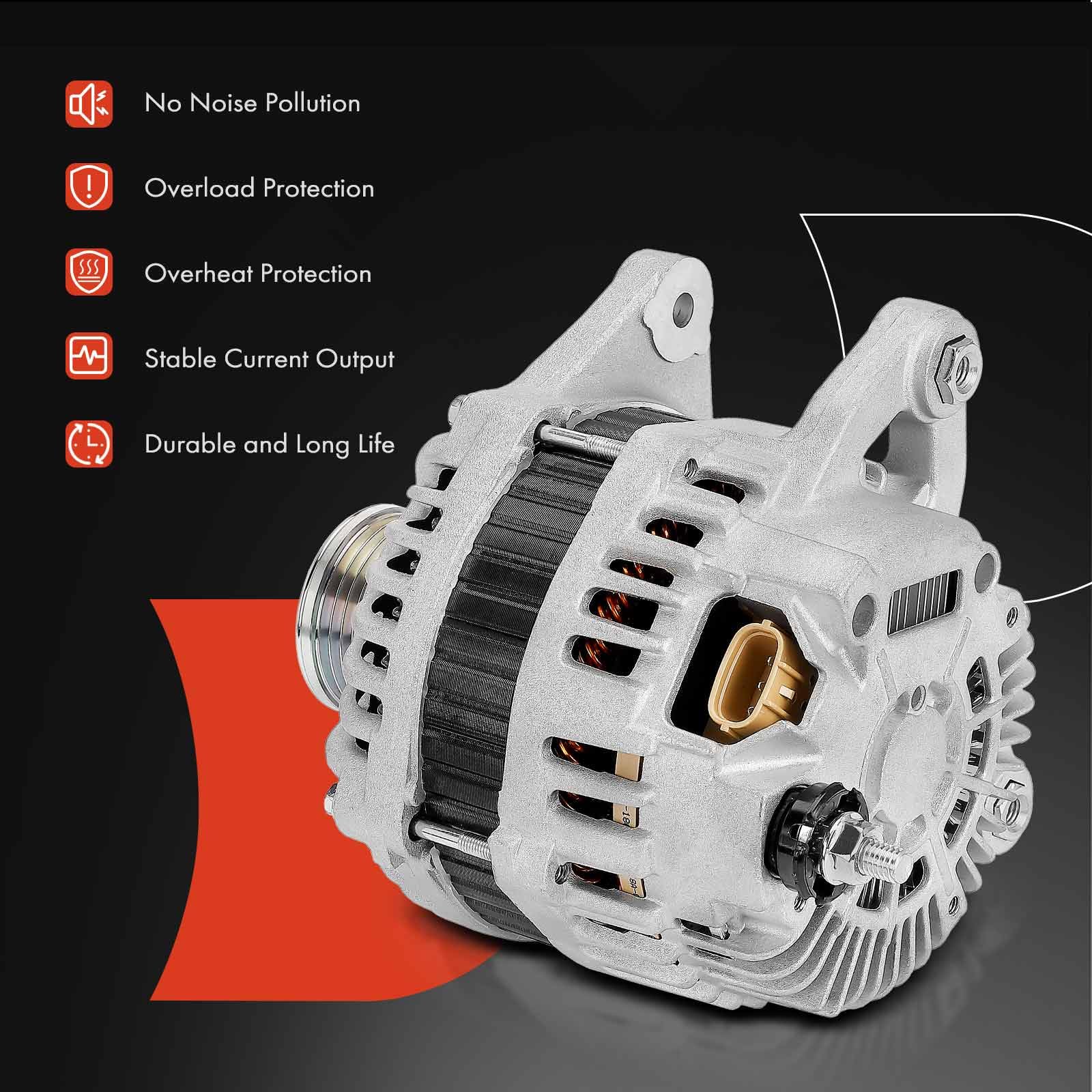 Amazon | A-プレミアムオルタネータ、12V 110A 6溝クラッチプーリーCW