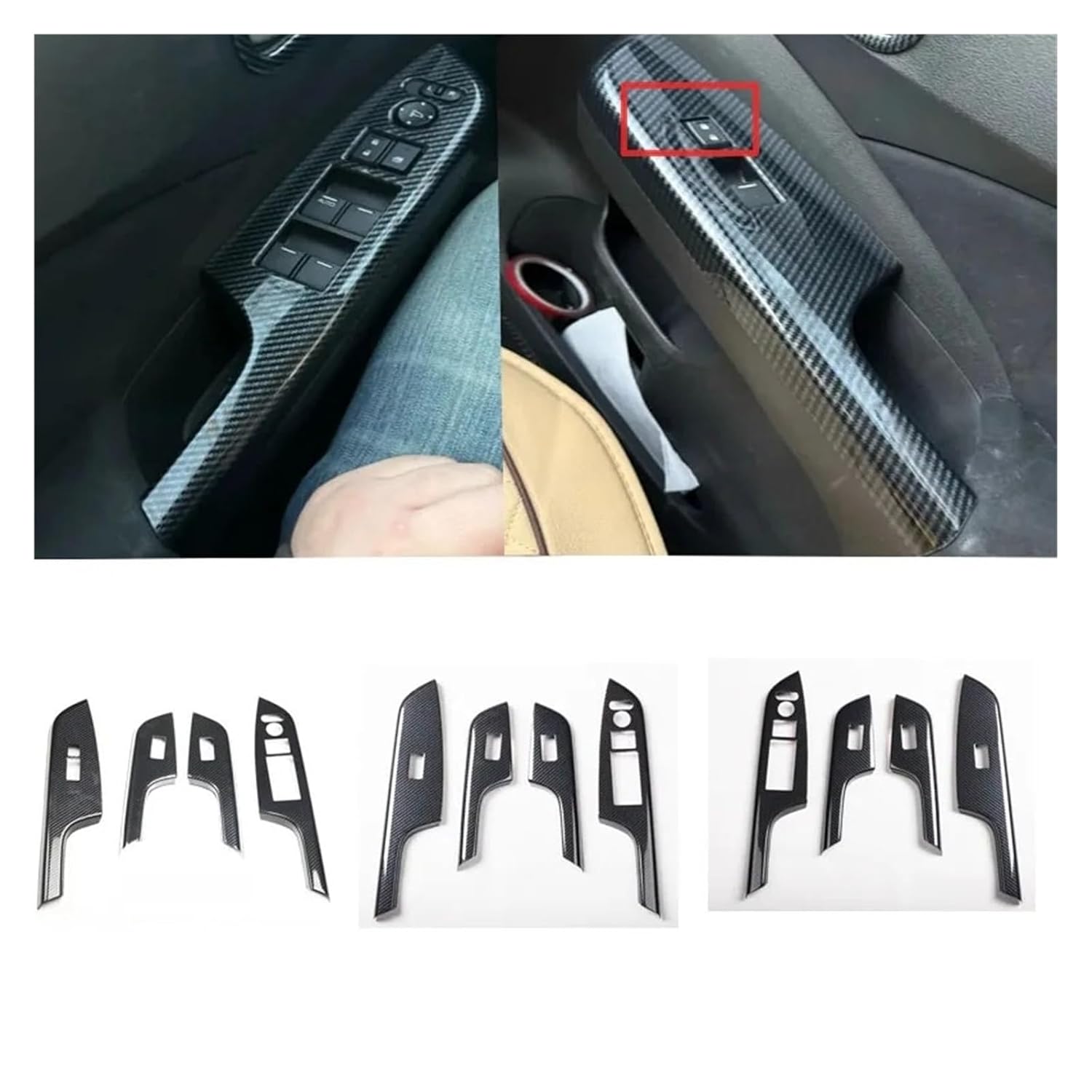 Vehicle Interior Accessories RHD LHD Fits for CRV for CR-V 2012-2016 Car Armrest Door Window Glass Lift Switch Panel Cover Trim(Right Hand Driver)(Left Hand Driver)