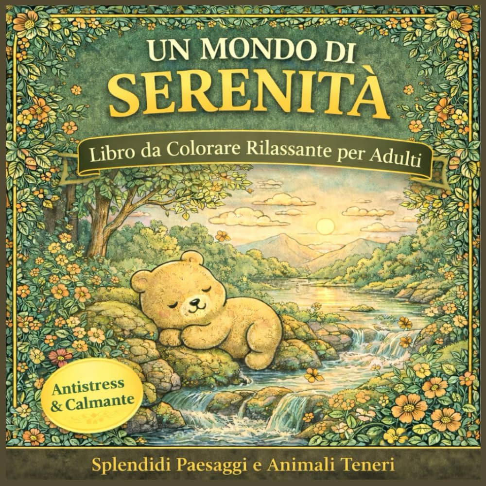 Un Mondo di Serenità: 101 Pagine da Colorare Carine e Accoglienti per il Relax e il Sollievo dallo Stress
