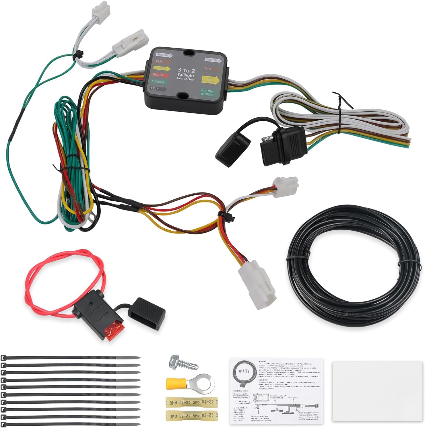 WATERWICH 4-Pin Trailer Wiring Harness Compatible with Toyota Avalon 2011-2012, Venza 2009-2017, Camry Hybrid 2007-2011, Camry Except SE 2010-2011 Replacement for 56079 Trailer Hitch Wiring Harness