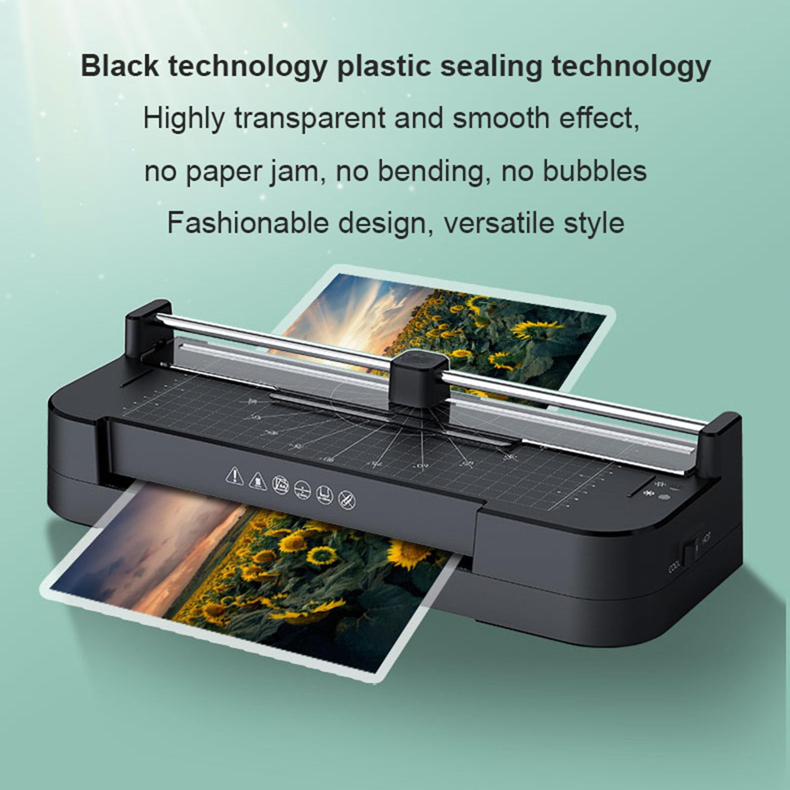 Plastificatrice con modalità caldo e freddo, Plastificatrice A4 A5 A6 con 30 buste di laminazione per ufficio, scuola e casa
