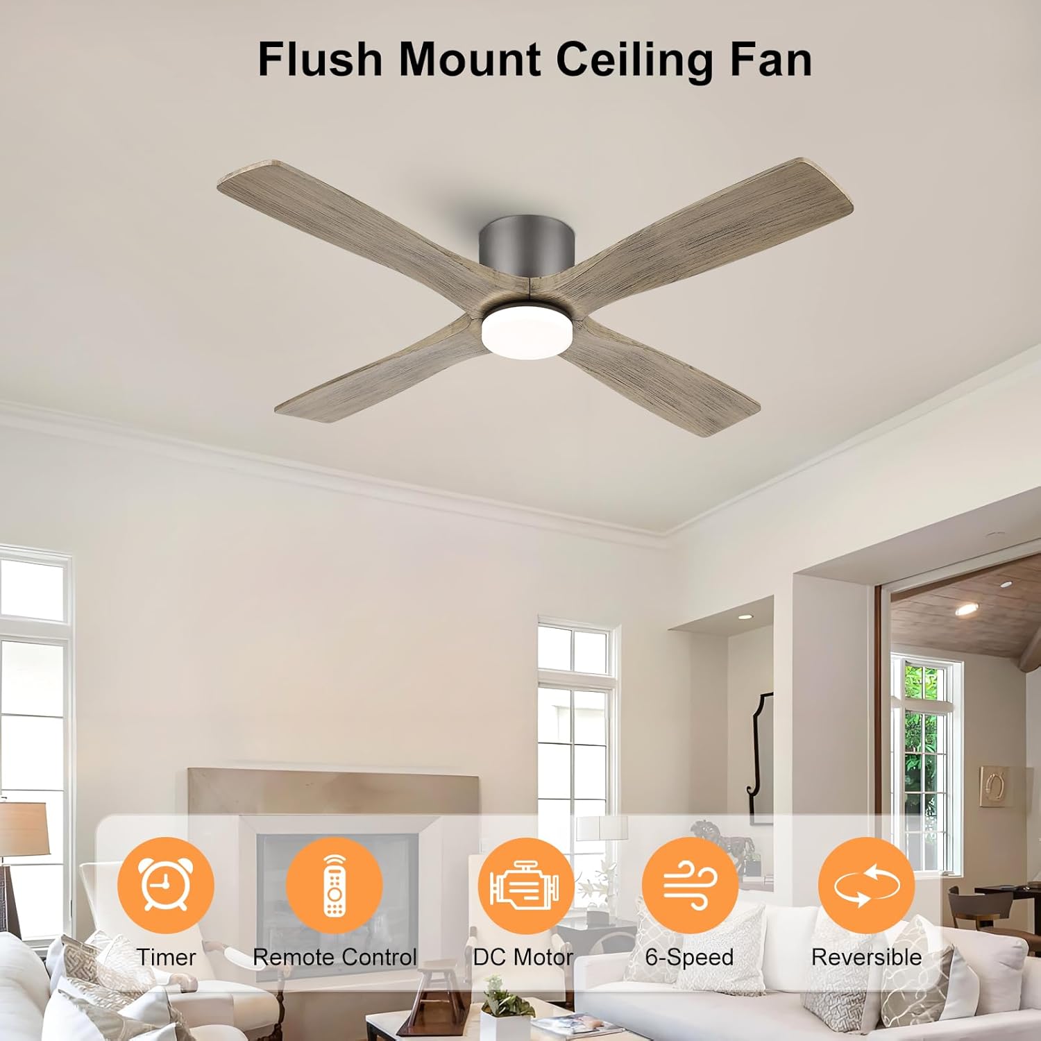 F844-DK Light Wave 52 Inch LED Ceiling Fan - Image 1