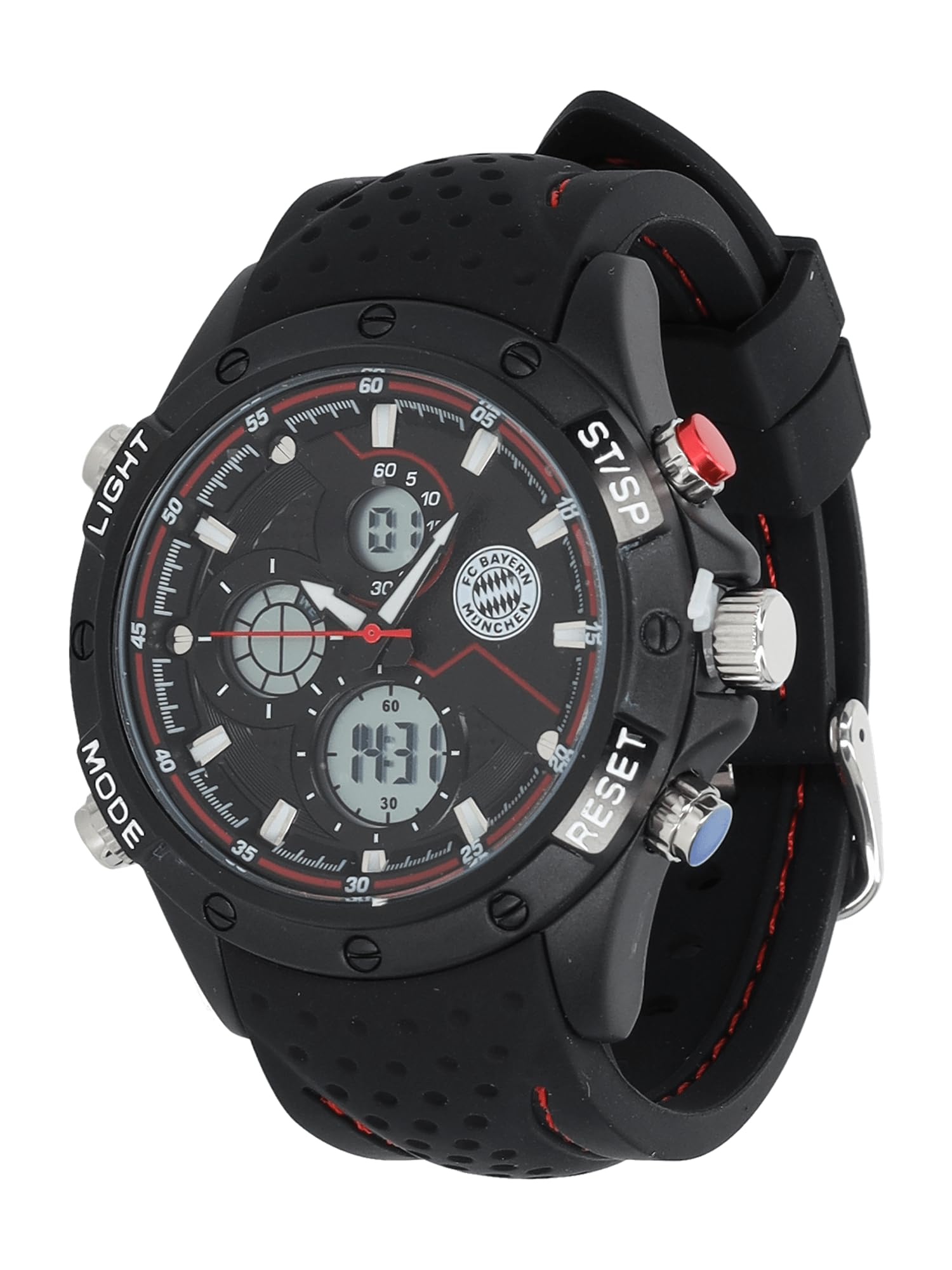 FC Bayern München Digitaluhr I Armbanduhr I Erwachsene I schwarz