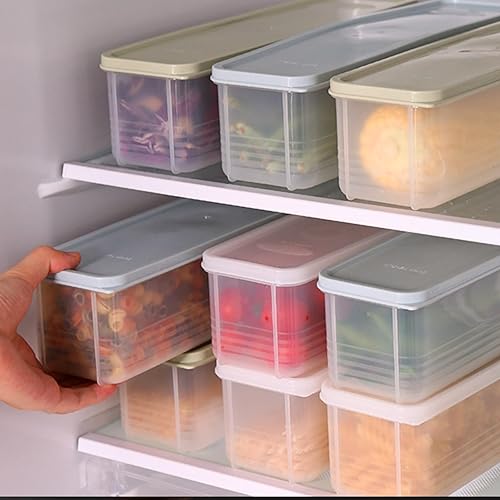 Miniatura 3 de FEOOWV Juego de 6 recipientes de almacenamiento de pasta con tapa, soporte hermético para fideos de espagueti, caja de almacenamiento rectangular