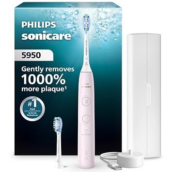 41% off: Philips Sonicare 5950 Rechargeable Electric Toothbrush, 2 Brush Heads, Pink