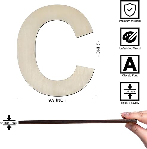Vista 33 de Letra S de madera de 12 pulgadas, letra S de madera sin terminar de 1/4 de pulgada de grosor para decoración de pared del hogar, manualidades