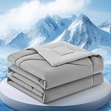 Cooling Comforter Queen Size for Hot Sleepers，80&Prime;x90&Prime;, Light Grey | Double-Sided Cooling Blanket for Night Sweats,Q-Max > 0.4 Breathable Ice Blanket, Silky Soft& Lightweight Cooling Comforter