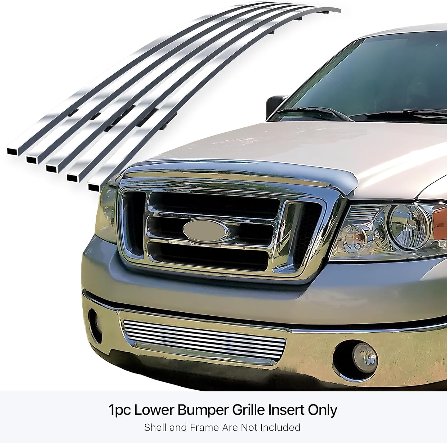 APS Compatible with 2006-2008 Ford F-150 Lower Bumper Billet Grille Insert F65352A