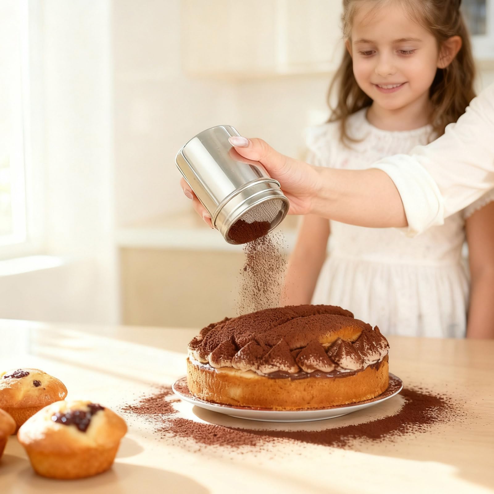 Saupoudreuse à Sucre Glace en Acier Inoxydable pour Café Boulangerie Restaurant