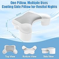 Vista 2 de Almohada cervical ergonómica de espuma viscoelástica para aliviar el dolor de cuello y hombros, 2 fundas de almohada ergonómicas para rodilla