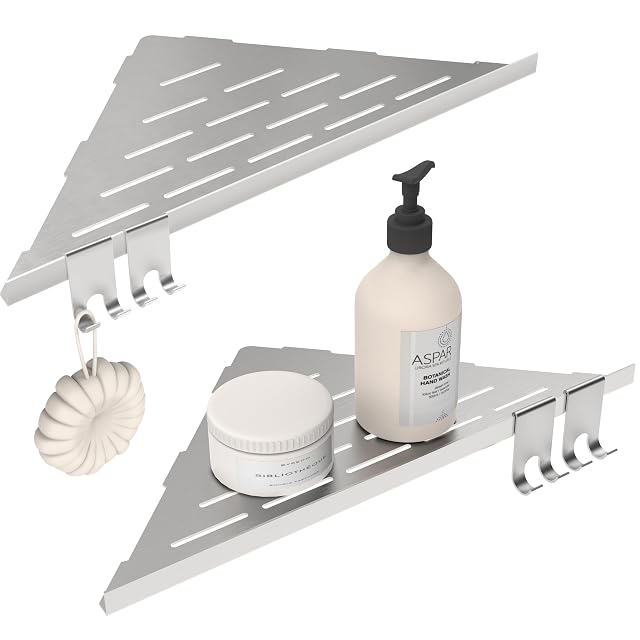 WZKALY Corner Shower Shelf 10 304 Stainless Steel Corner Shelf 2 Pack Grout in Bathroom Shelves for Tiled