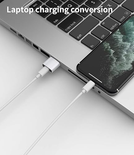 Miniatura 5 de zoyuzan Paquete de 3 adaptadores USB C a USB, convertidor de cable de carga tipo C hembra a USB macho para iPhone 11 12 Mini Pro Max Airpods iPad