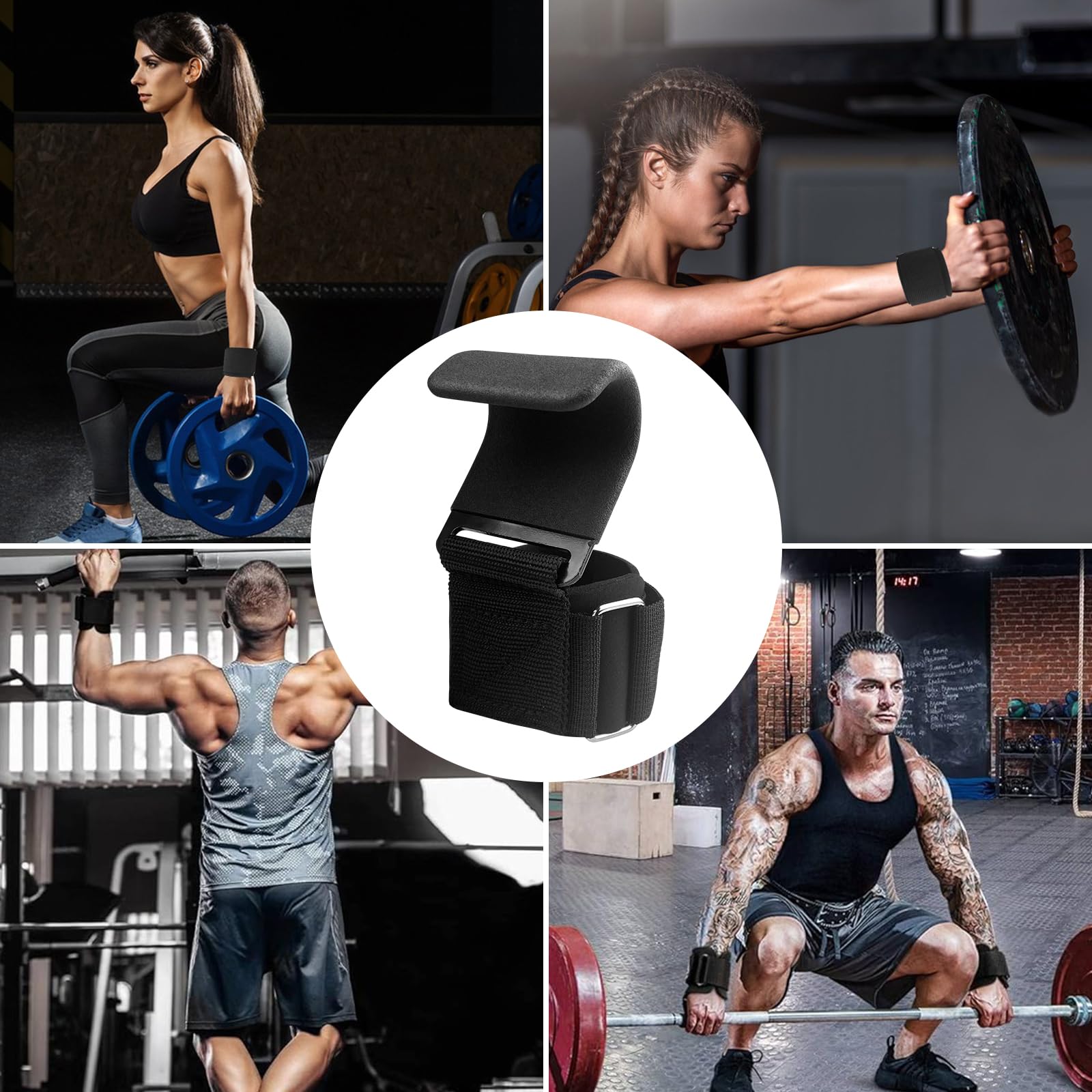 MeoZynxadril - Gancho de gimnasia para muñeca (pareja), ganchos de levantamiento de pesas, asas de gimnasio, mancuernas para levantamiento de pesas y deadlift, pull up