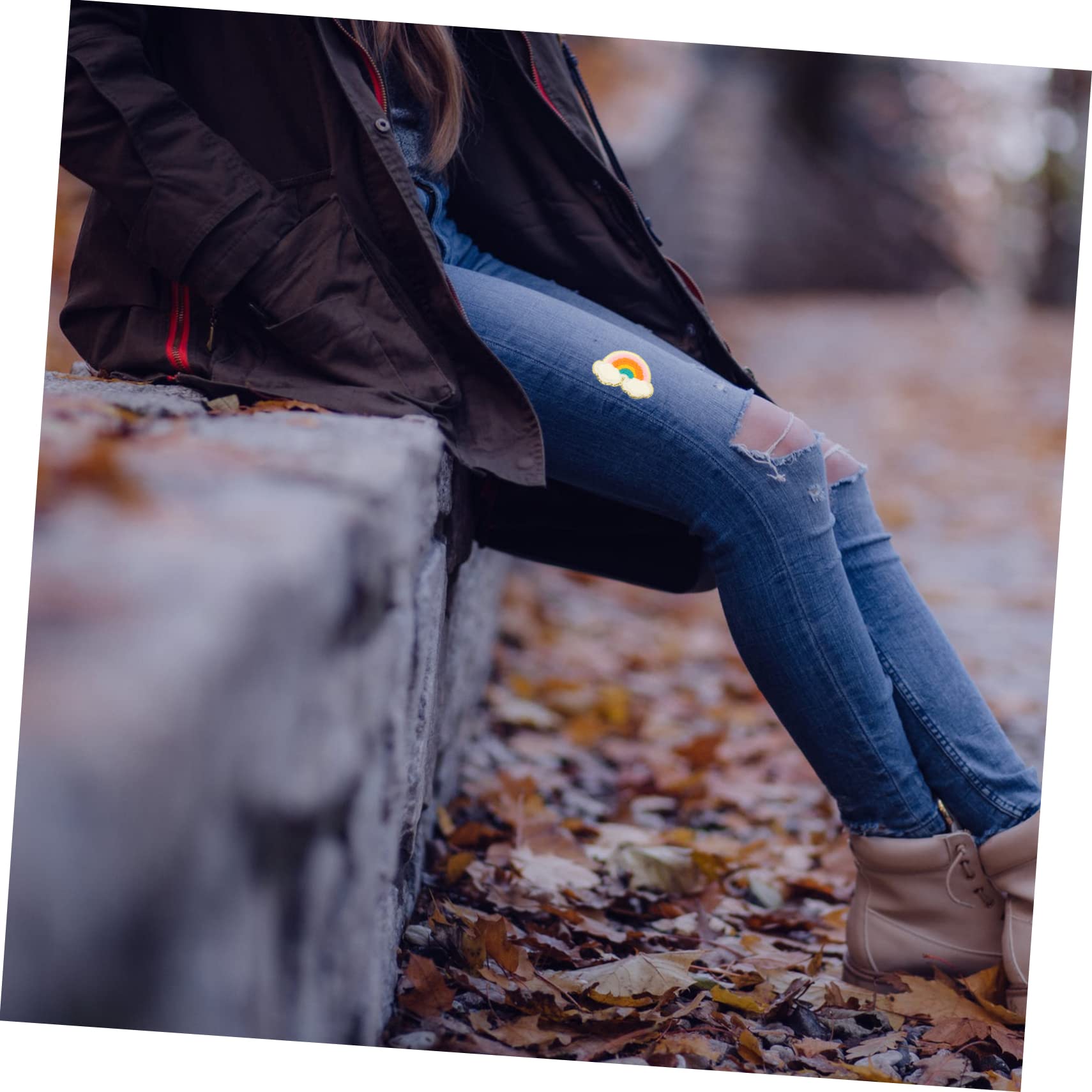 TEHAUX 60pezzi Patches Decorativi Per Abbigliamento Design Arcobaleno e Fulmine Applicazioni Per Cucire Su Jeans Borse e Artigianato Per Diy e Riparazioni Di Vestiti