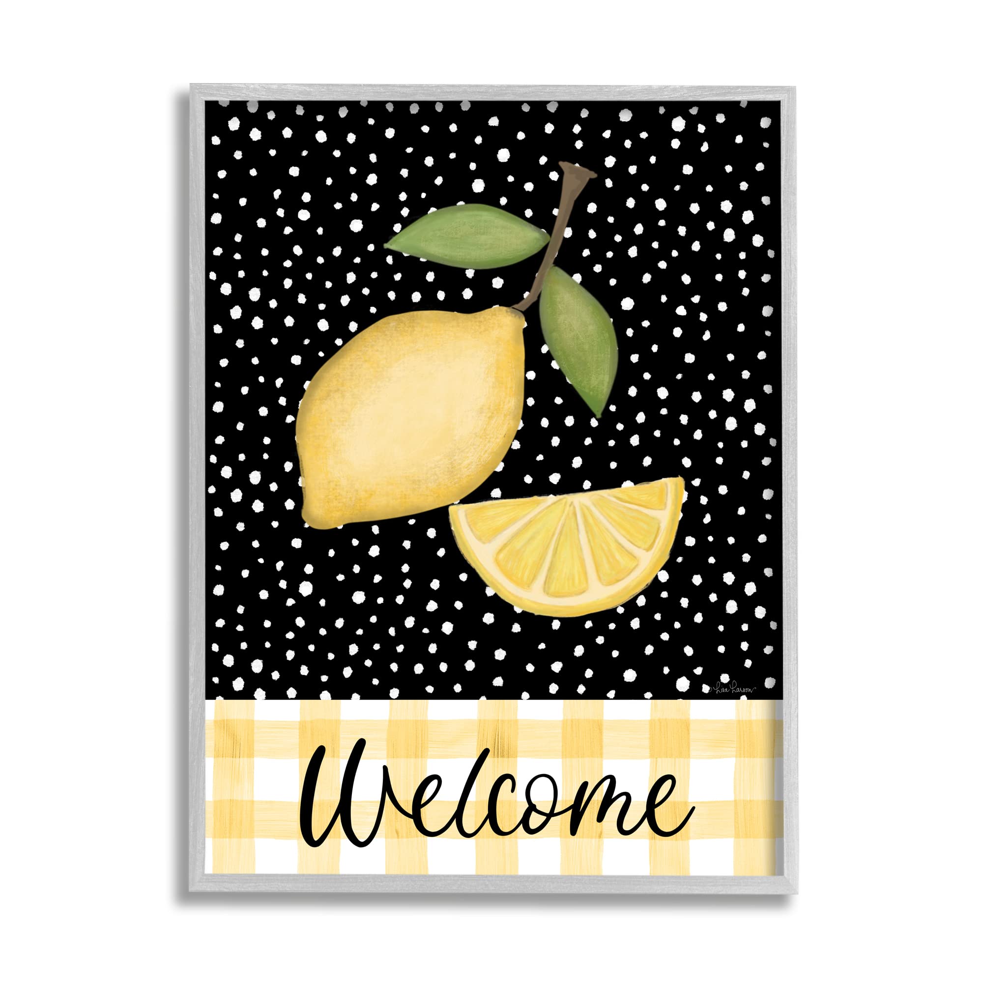 Stupell Industries Country Welcome Sign Polka Dot Pattern Lemons, Design by Lisa Larson Licensing