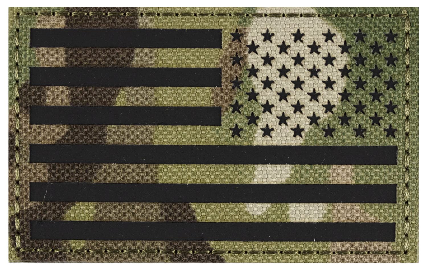 MAXXPROIR Infrared Reflective Tactical Patches of USA American Flag Reverse, with Hook and Loop for Backpacks Caps Hats Jackets Pants, Military Army Uniform Morale Emblems, Multicam, Size 3x2 Inches