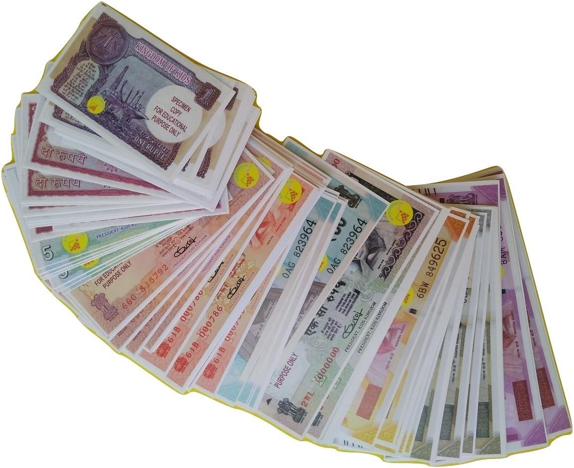 SaFaL Stepstodo Dummy Currency Kit With Teaching Activity Manual. Set Of 100 Notes. (Multicolor), Kids