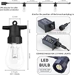 CAWWS Outdoor String Lights 50FT, Color Changing Patio Lights, Waterproof | 20 Shatterproof LED Bulbs, Multicolor & Warm White, Dimmable, IP67 Waterproof, APP & Remote, Custom Colors, 24V Low Voltage