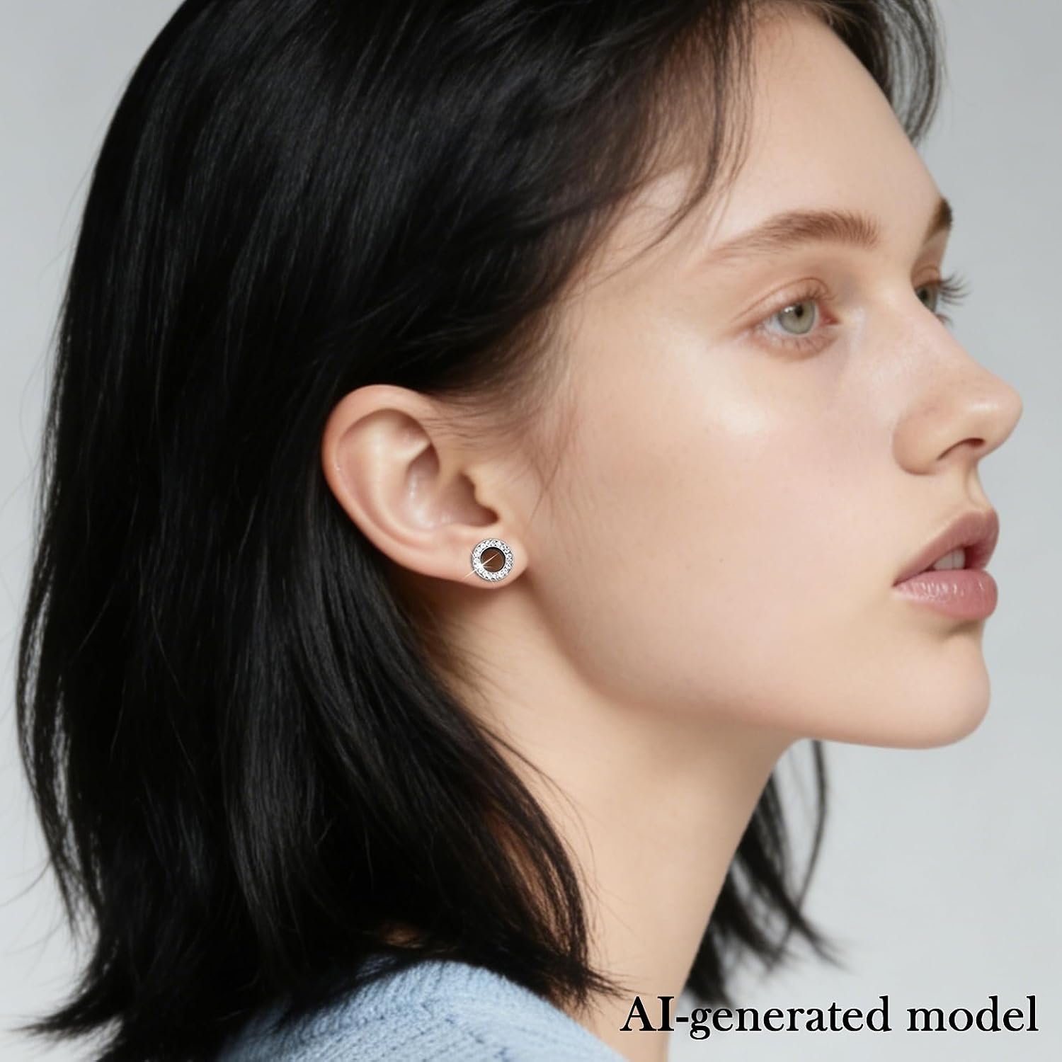 10G-00G Gauges for Ears 316L Surgical Steel Mirror Finish Single Flared Tunnels Plugs Earrings Hollow Internally Threaded Diamond Ear Gauges for Women Men Silver Black Gold 1 Pairs