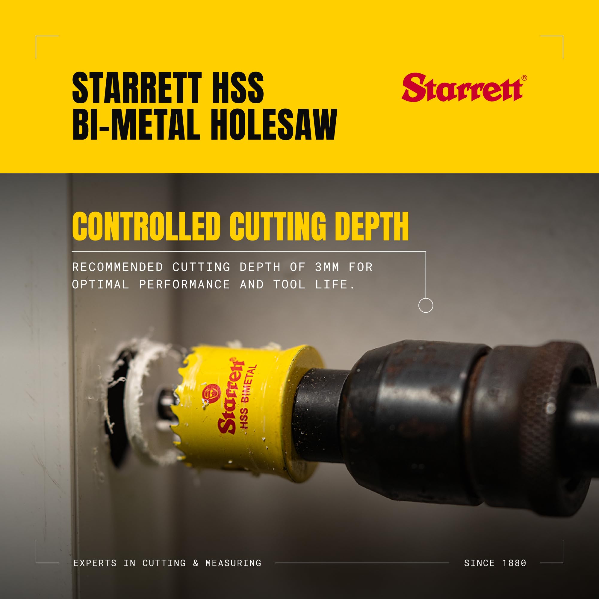Starrett Bi-Metall-Lochsägen-Bausatz - 6-teiliger KCS06001 Akku-Glattschnitt-Lochschneider mit Dorn-Set - Kompatibel mit Bosch Dewalt Hitachi Festool Milwaukee