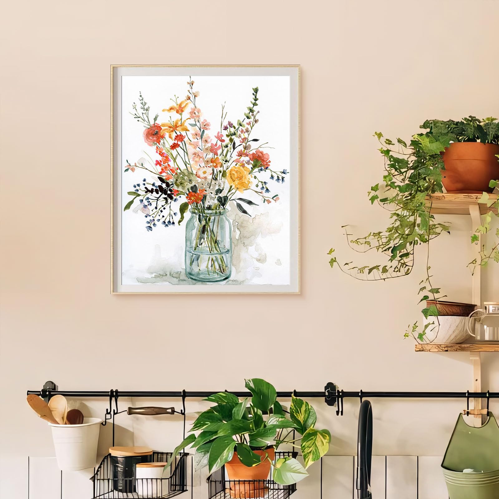 Nvseaty Kit Peinture Par Numéros Fleurs - Toile 50x40cm - Cadeau DIY Créatif Pour Enfants (dès 7 Ans) Et Adultes - Peinture Acrylique Non Toxique