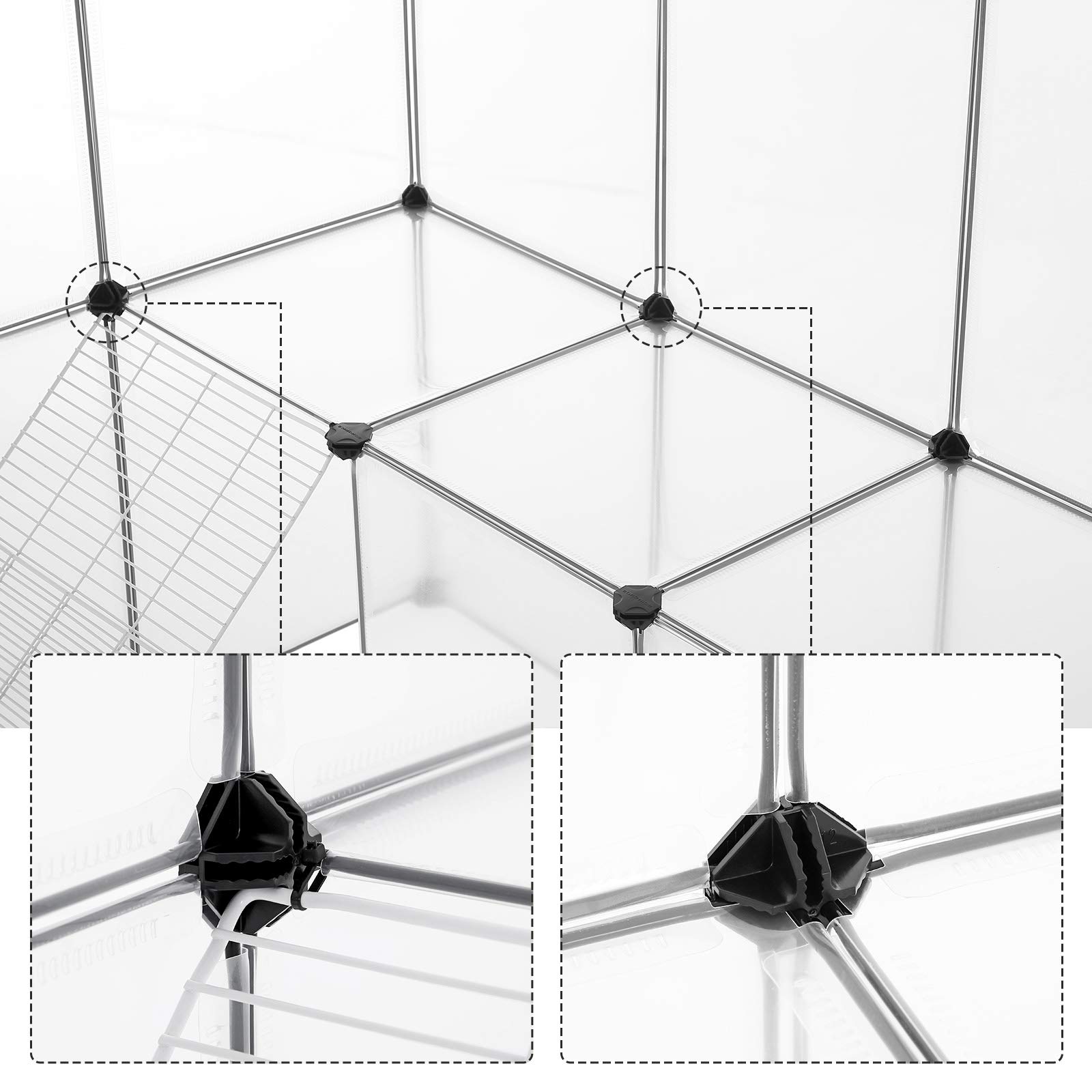 SONGMICS Enclos pour Petit Animal, clôture modulable, Blanc LPC004W01