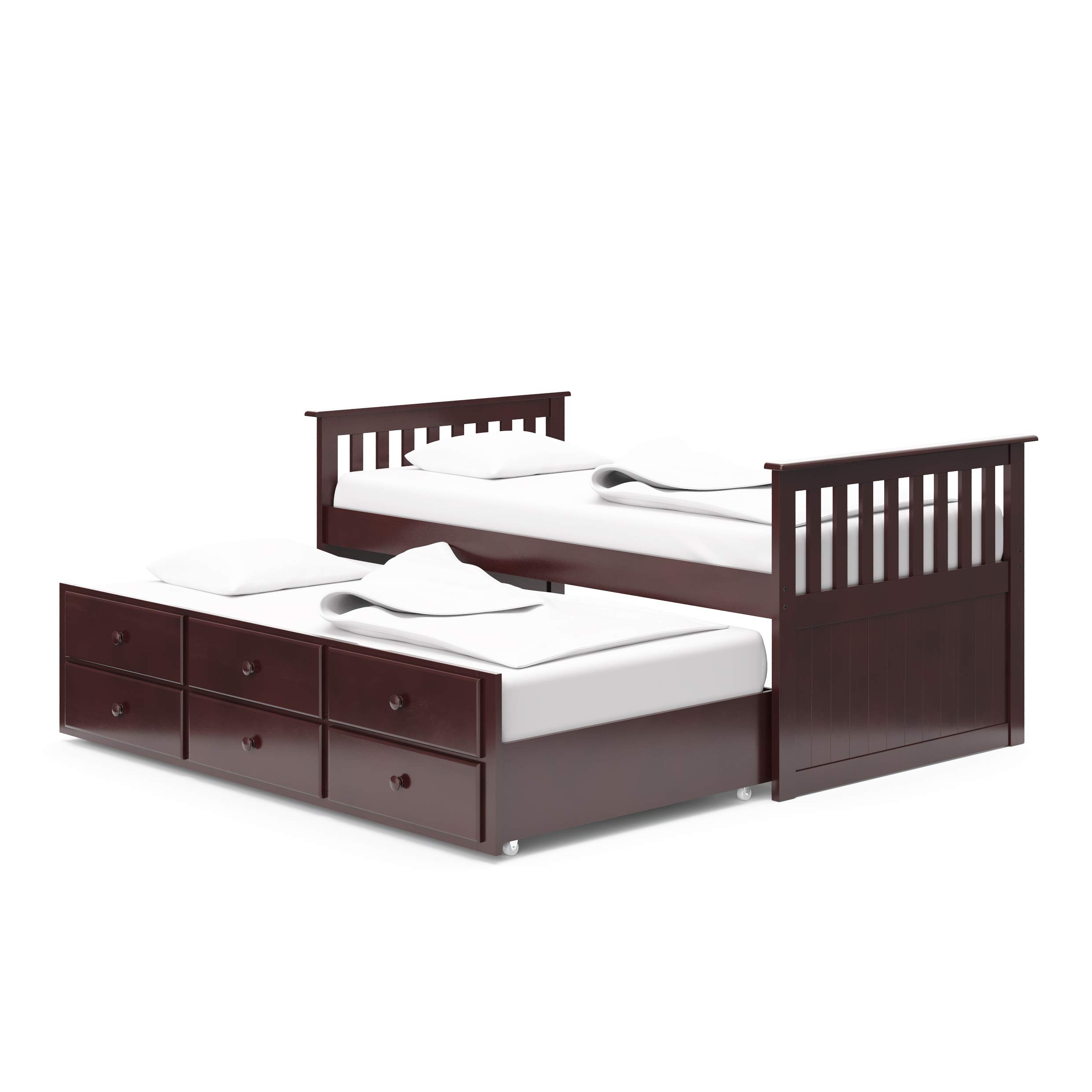 StorkCraft Marco Island Captain's Bed with Trundle and Drawers - Twin (Espresso)