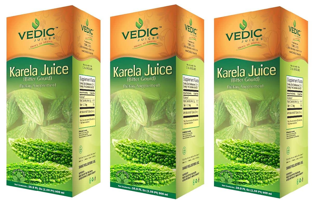 (Pack of 3) Vedic' Karela Juice Bitter Gourd 500ml
