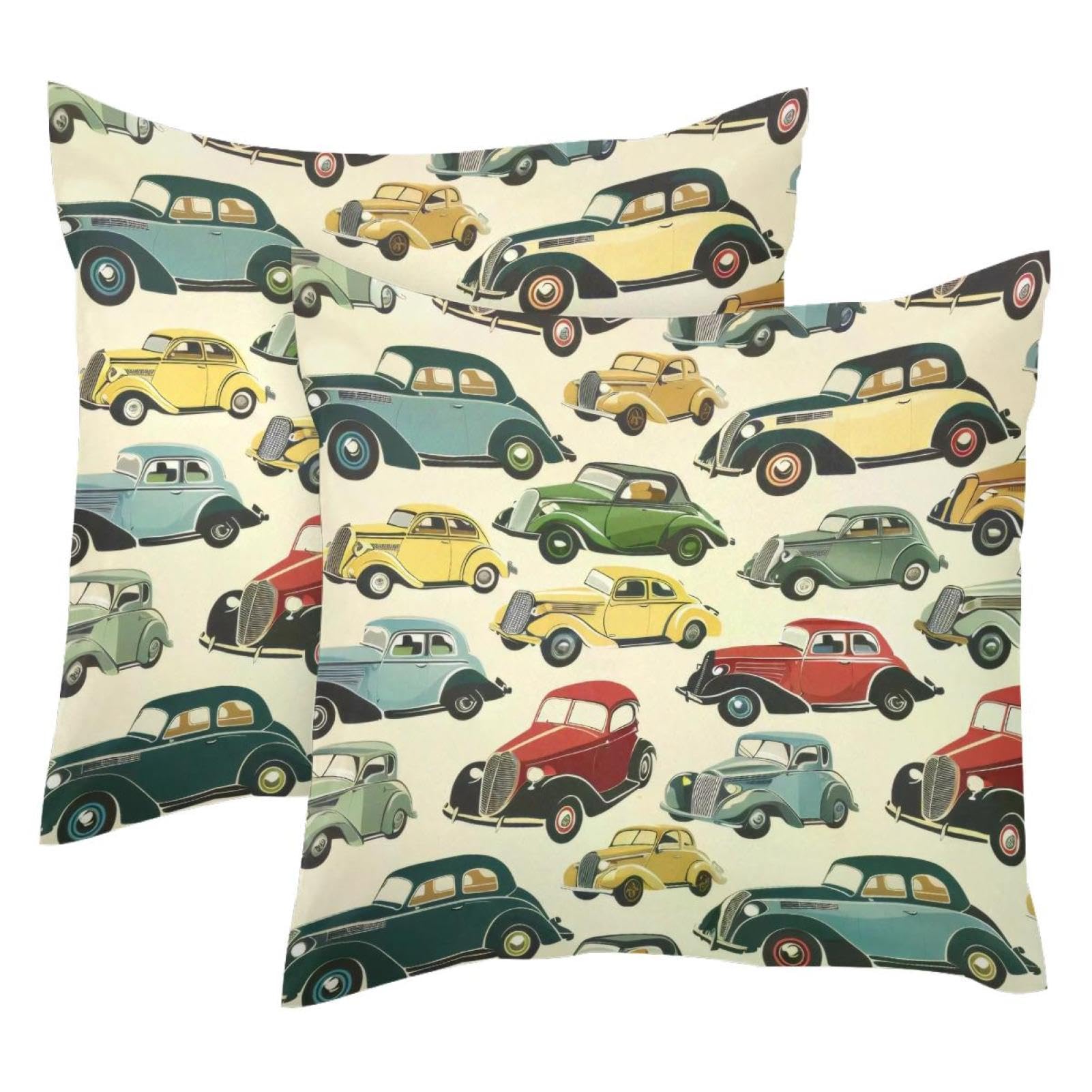 Housse de coussin en velours 50x50 cm lot de 2 rétro