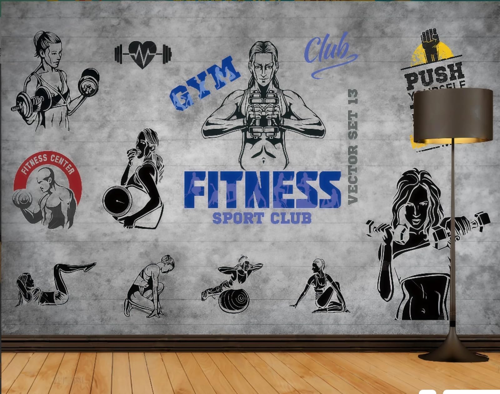 rskjdghshd Wallpaper Retro Nostalgic Personality Creative Fitness Taekwondo Gym Bar Western Restaurant Background Wall Mural Afternoon Tea Coffee Shop Wallpaper,3D,350x245cm