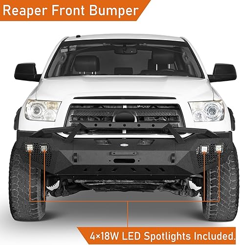 Miniatura 2 de Hooke Road Tundra Parachoques delantero para Toyota Tundra 2007-2013 Cabina Regular Cab Doble Cab CrewMax, parachoques todoterreno con soporte de