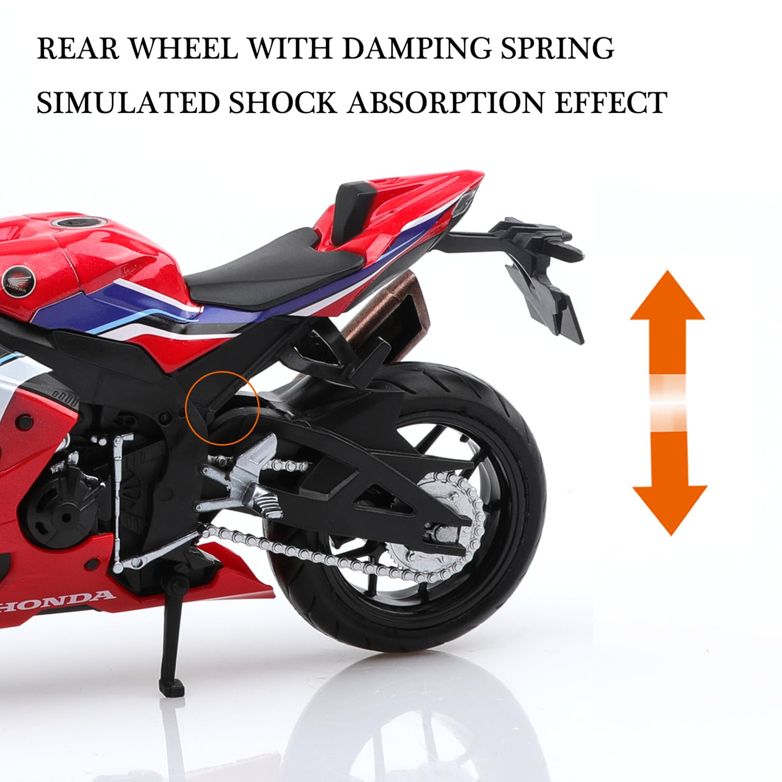 TOKAXI 1/12 Maßstab Honda CBR 1000RR Diecast Spielzeugmotorräder, Honda Motorradmodell, CBR1000RR Motorrad-Spielzeug Geschenke für Jungen und Mädchen