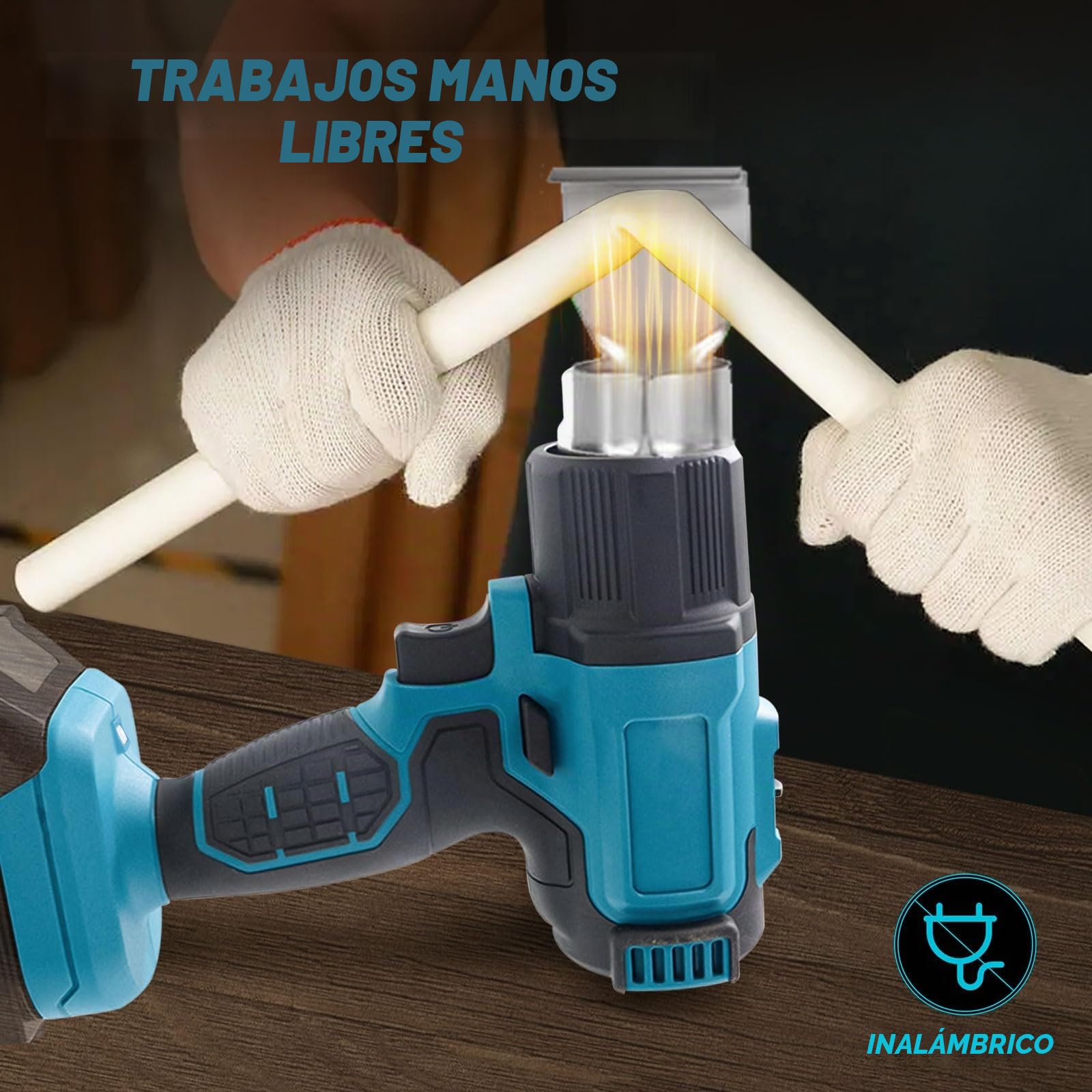 Batería de pistola de aire caliente para Makita 18V, soplador de aire caliente con pantalla LCD y 5 boquillas, 2 ajustes de temperatura, máx. 550 °C para manualidades, tubos retráctiles, resina
