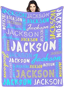 Personalized Name Blanket Customized Baby Blankets for Girls Boys Adults Monogrammed Blankets and Throws Christmas Birthday Mothers Fathers Valentines Day Gift