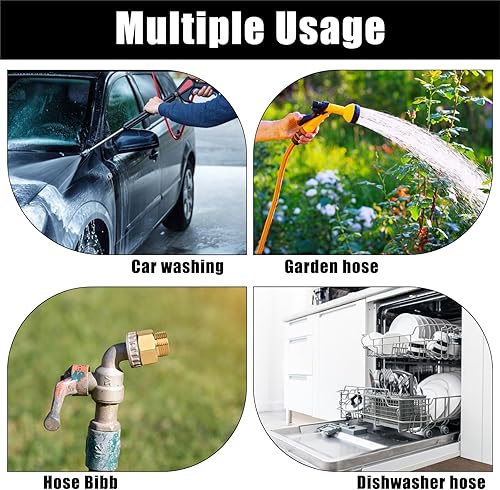 Miniatura 6 de Paquete de 1 adaptador de manguera para manguera de jardín, adaptador de espiga de manguera de jardín de 1-116 pulgadas, rosca fina hembra a