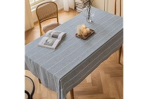 Blue Linen Tablecloth, Boho Kitchen Table Linens