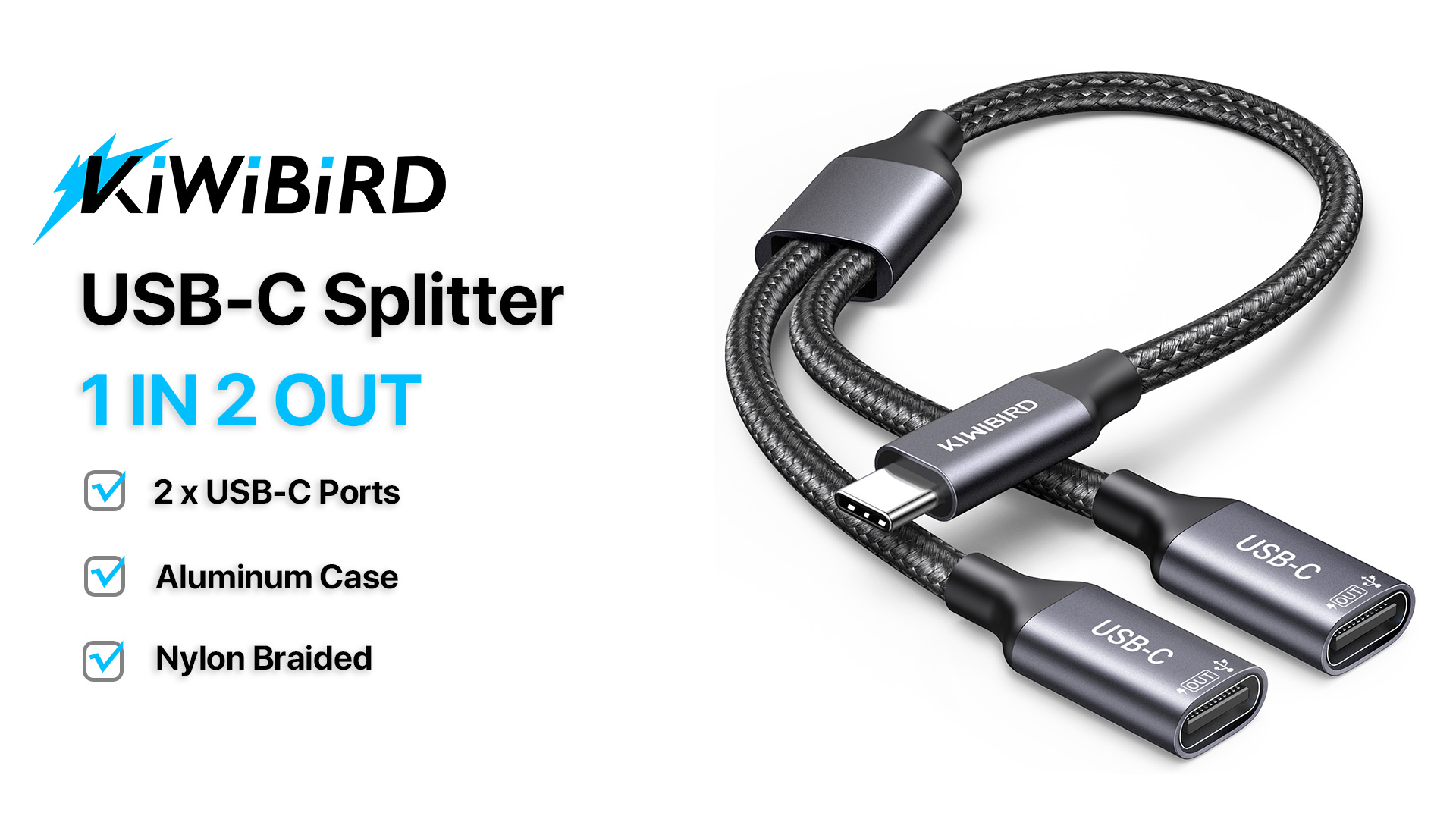 Amazon.com: KiwiBird USB C Splitter 1 in 2 Out Charging, USBC