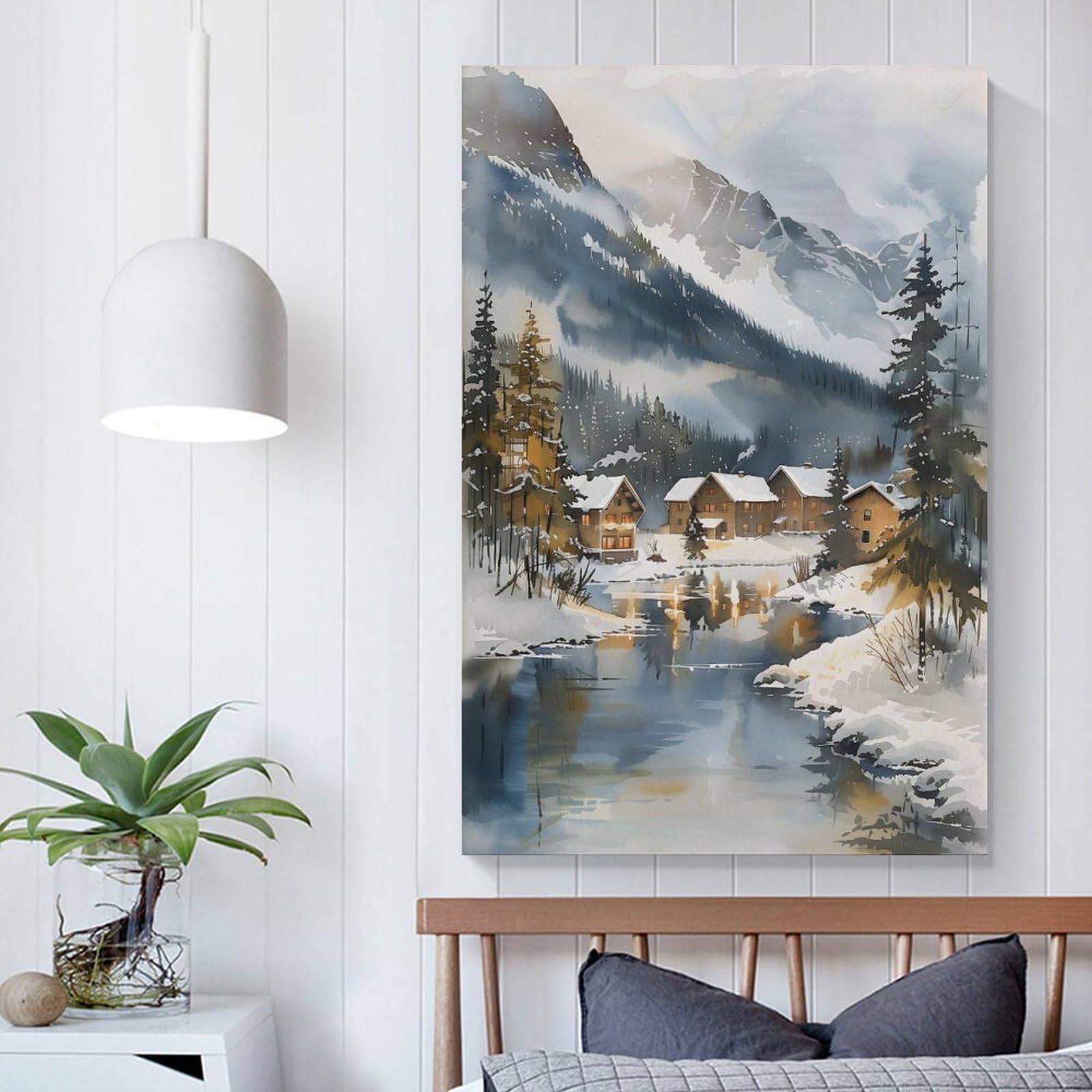 Amazon.com: ZJLAMZ Lapland Watercolor Painting Finland Wall Art