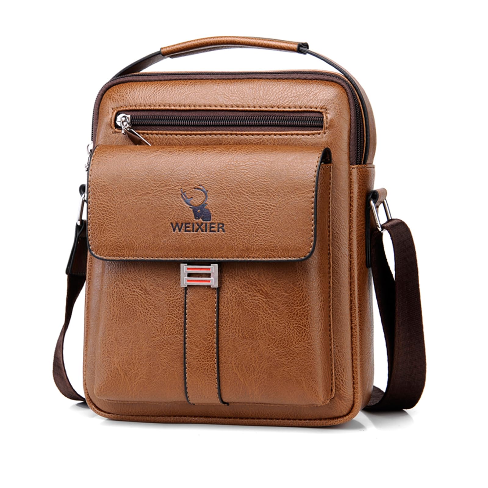 ANPTERMessenger Bag for Men Crossbody Shoulder Purse Small Vintage PU Leather Satchel Pouch Side Crossover Handbag