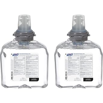 Purell Advanced Hand Sanitizer Foam, Clean Scent, 1200 mL Hand Sanitizer Foam Refill for Purell TFX Touch-Free Dispenser Pack of 2 - 5392-02