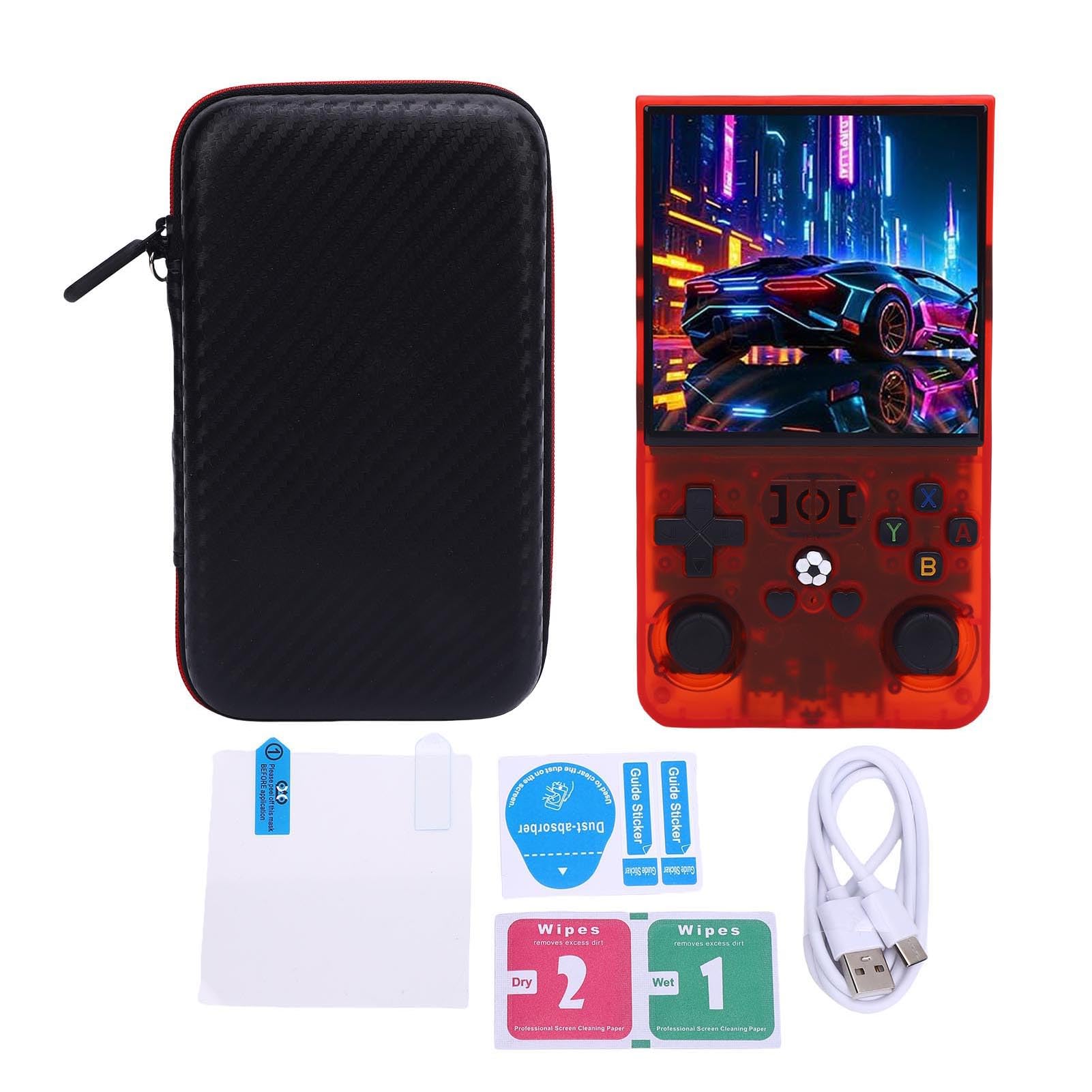 Luocute Konsola Gier Retro, Przenośna Mini Ręczna Konsola do Gry z 4 -calowym Ekranem HD, System Open Source, Bateria 4000 MAh, Ergonomiczna Konstrukcja (128G)