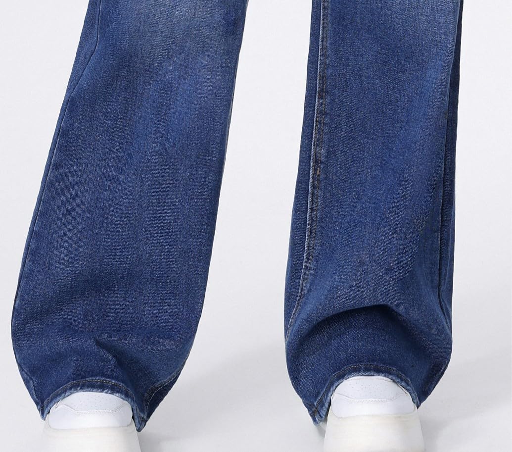 Jean pour femme, taille haute, ample, coupe large