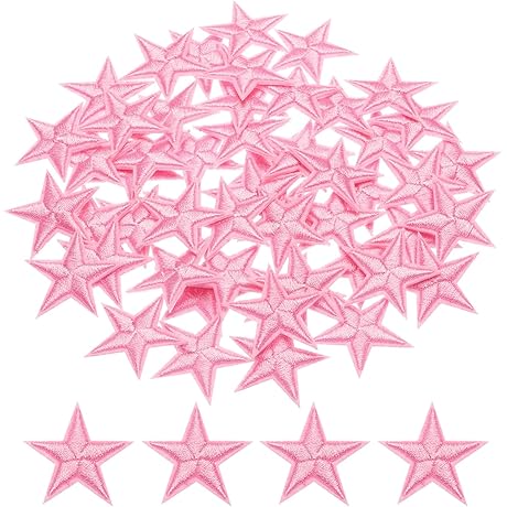 MECCANIXITY 50-Pack Pink Star Patches