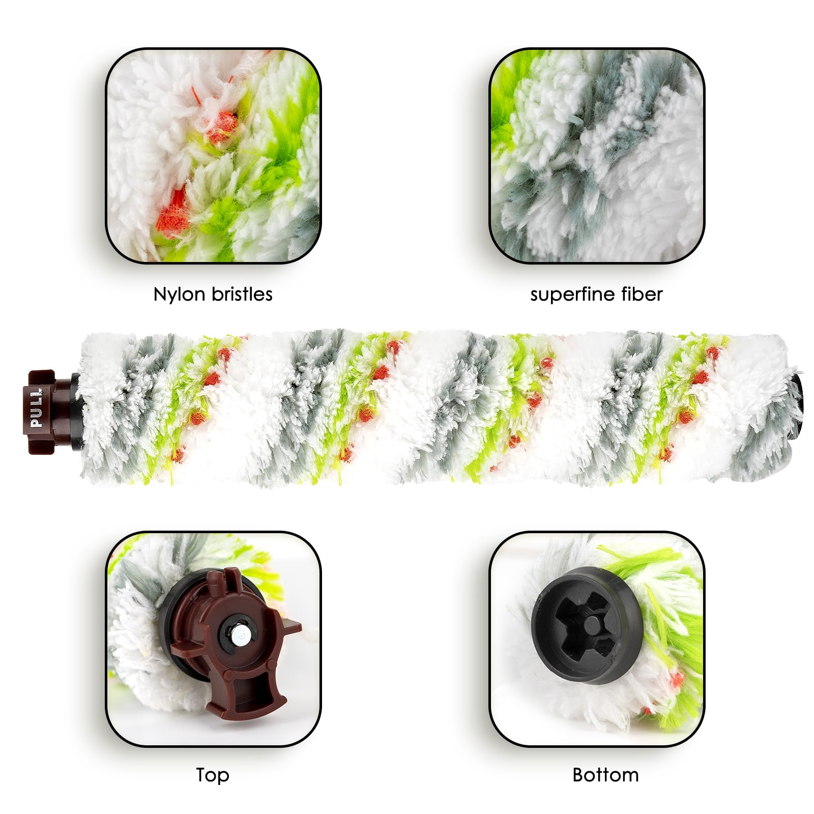 2 pezzi Rulli spazzola multi-superficie Pet Pro compatibili con l'aspirapolvere Bissell CrossWave serie 1785 e CrossWave Pet Pro 2306A, spazzola a rullo di ricambio, rispetto a 1613568