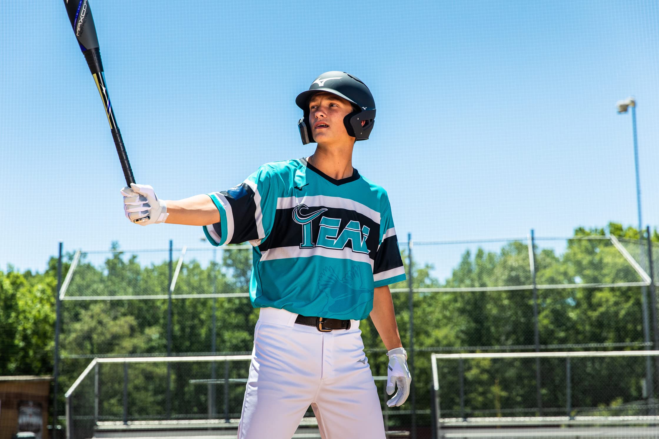 Mizuno Casco de bateo de béisbol juvenil B6, rojo, talla única juvenil