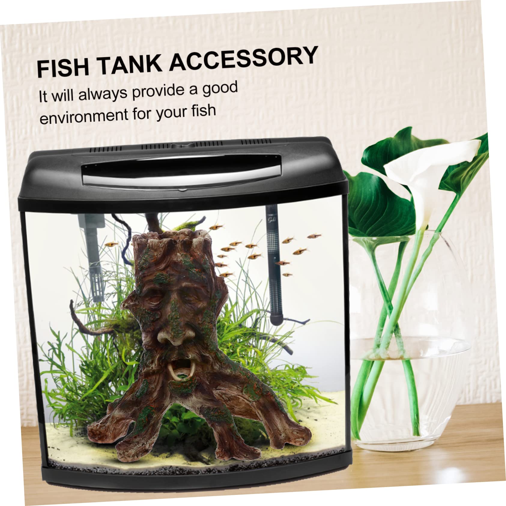 Happyyami Ornements pour Aquarium Flotté Décorations Habitat de Poisson Ornements Forme de Visage pour Aquariums Eau Douce