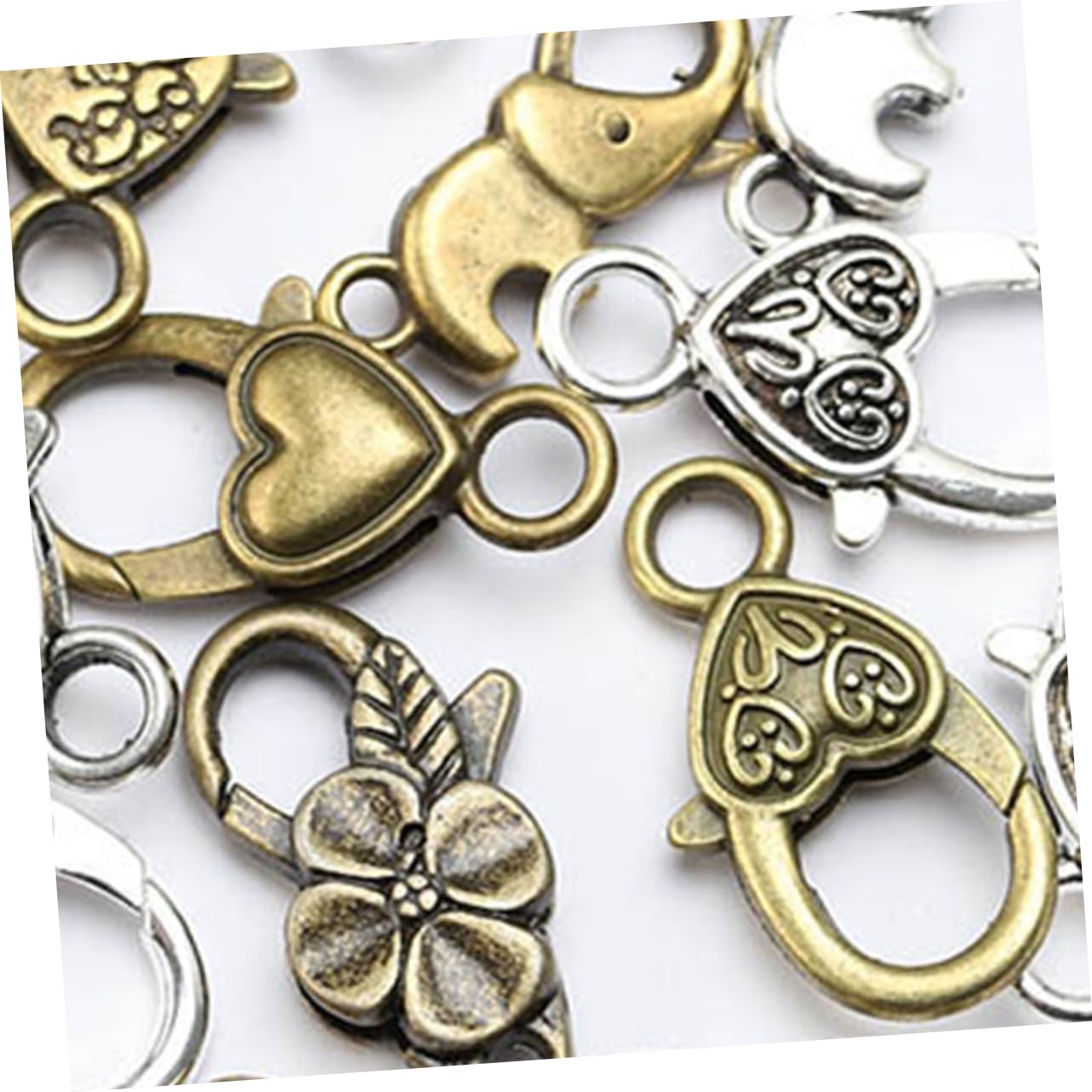 3 Set Di Elementi Essenziali Per La Creazione Di Gioielli Set Di Fermagli A Moschettone in Lega Per Collane E Bracciali Fibbie A Forma Di Cuore 40 Pezzi * 3